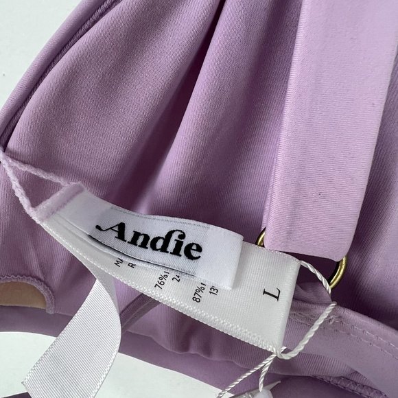 NWT Andie Swim The Caicos Top Flat Bikini Top Light Purple Size Large L NEW - Picture 5 of 9